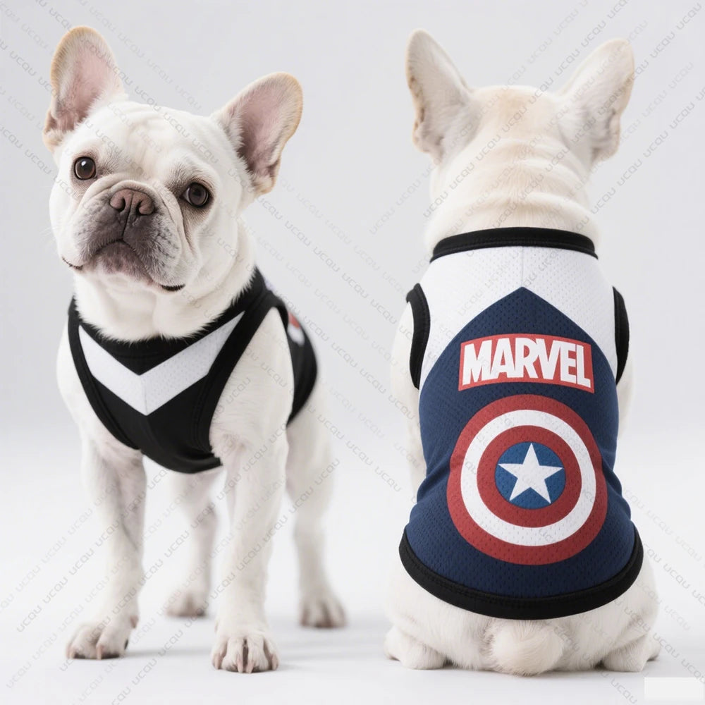 Dog Captain America Pattern Summer Sleeveless Cool And Breathable