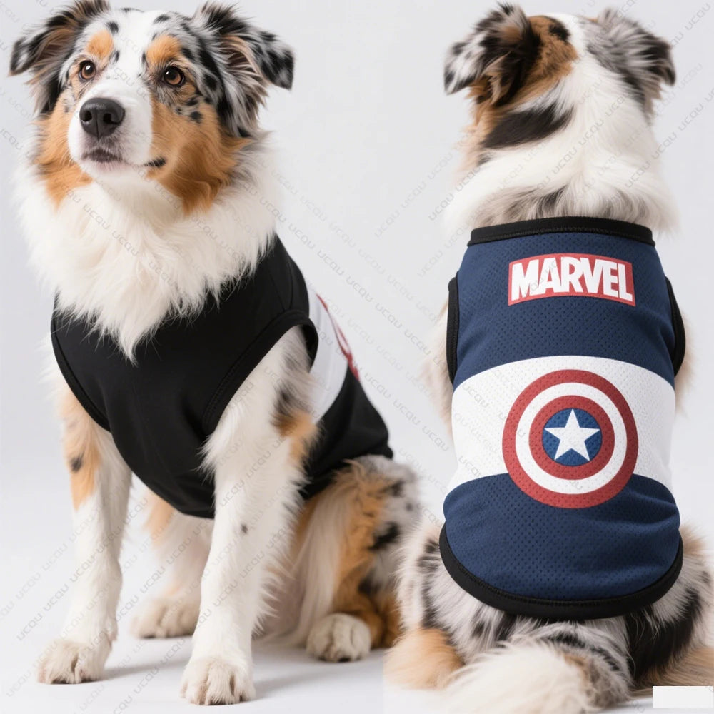 Dog Captain America Pattern Summer Sleeveless Cool And Breathable