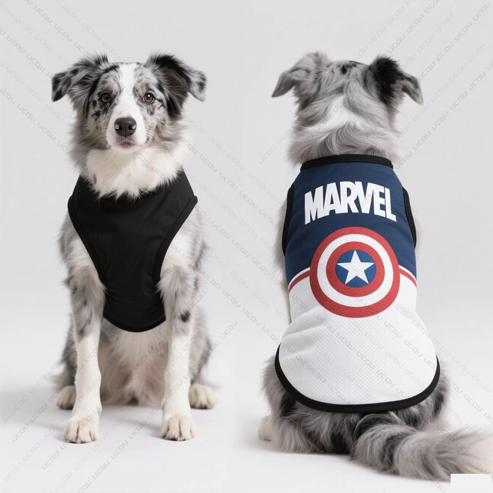 Dog Captain America Pattern Summer Sleeveless Cool And Breathable