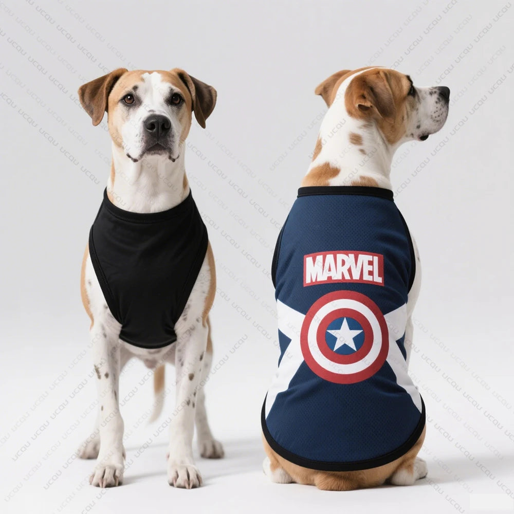 Dog Captain America Pattern Summer Sleeveless Cool And Breathable