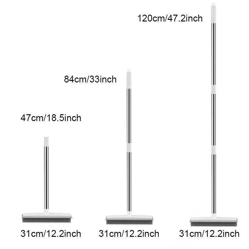 Rubber Broom Carpet Rake for Pet Hair Fur Remover