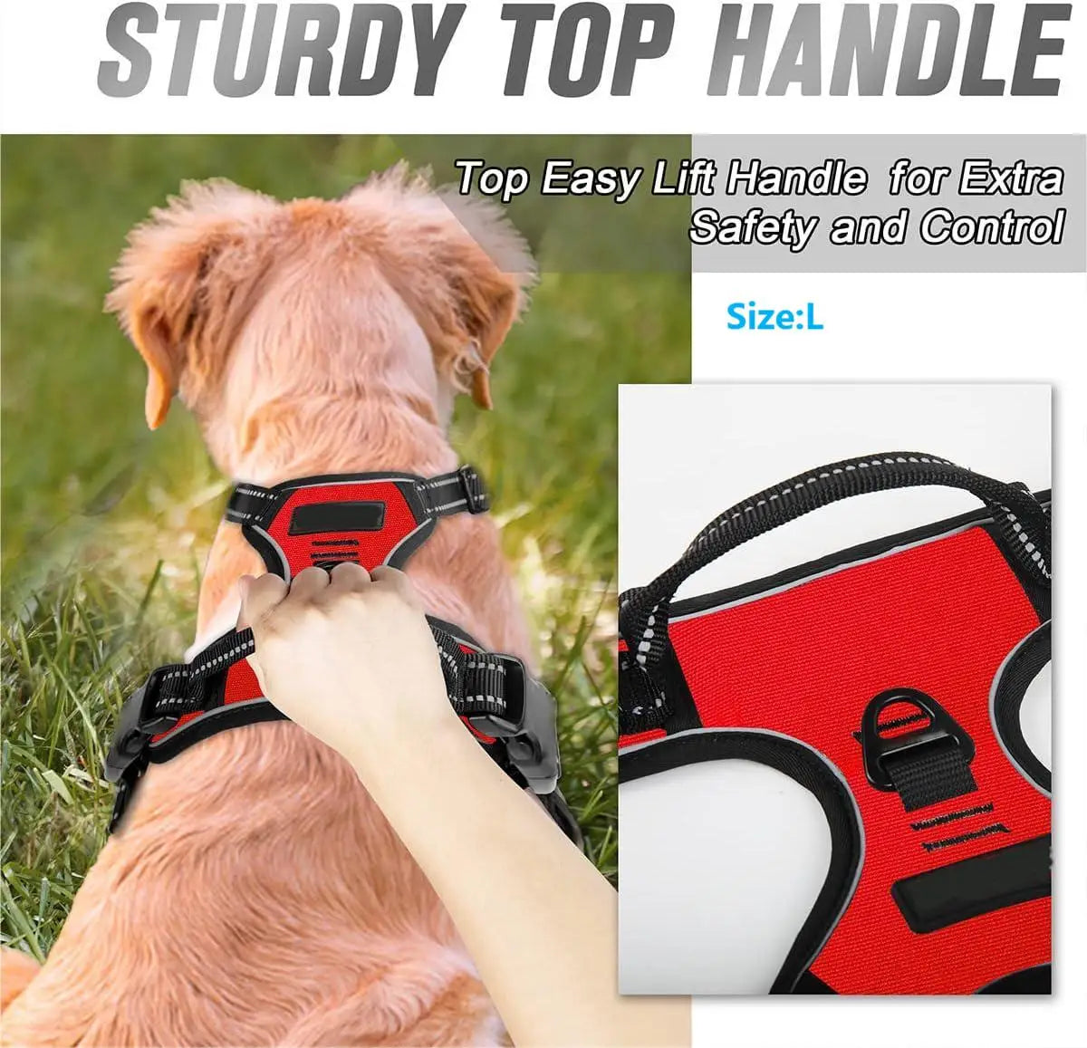 No Pull Dog Harness Front Clip Heavy Duty Reflective Easy Control Handle