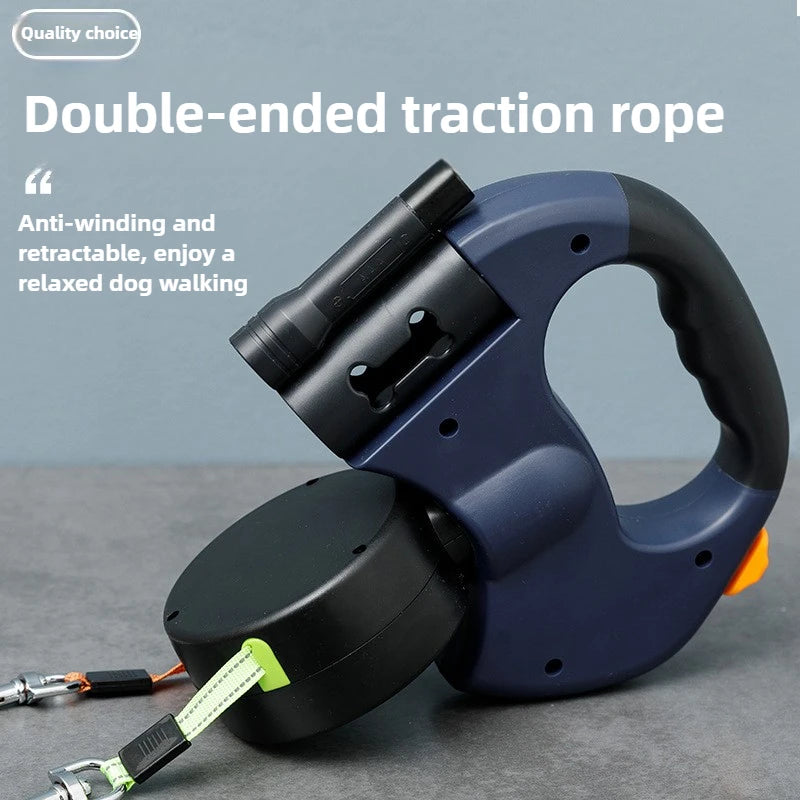 Premium 3M Retractable Double Dog Leash