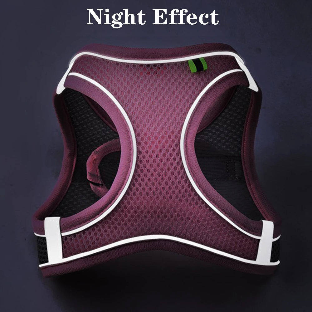 Chest Reflective Breathable Adjustable Pet Harness for Small Medium Dogs