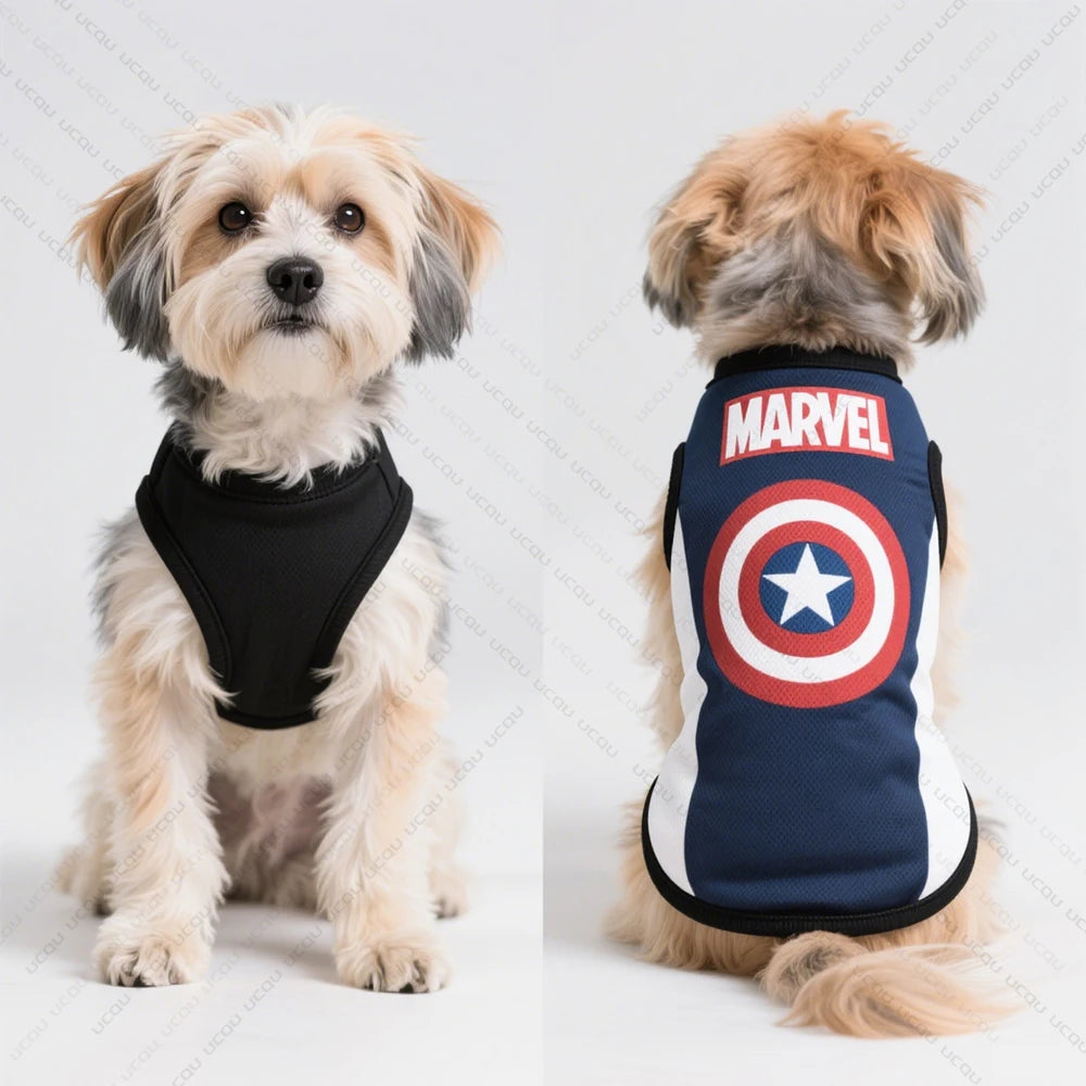 Dog Captain America Pattern Summer Sleeveless Cool And Breathable