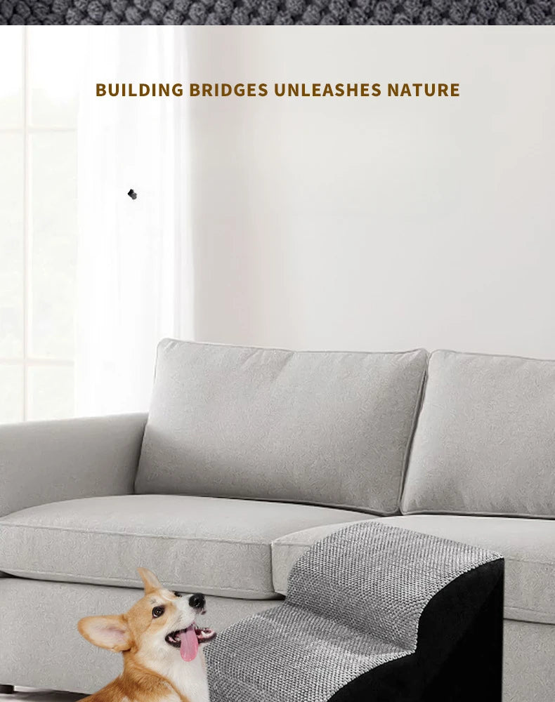 2/3 Step Dog  Ramp Ladder Washable Non Slip Removable Memory Foam