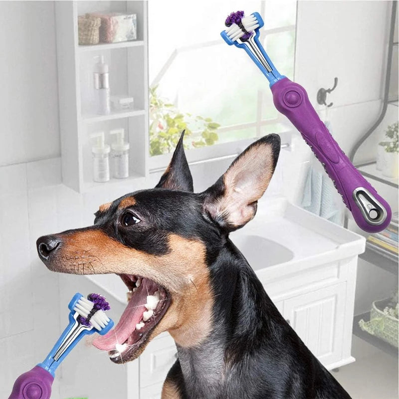 Three-Sided Pet Toothbrush