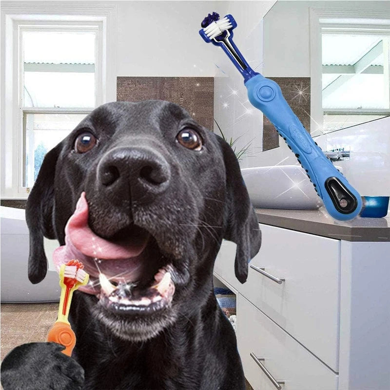 Three-Sided Pet Toothbrush