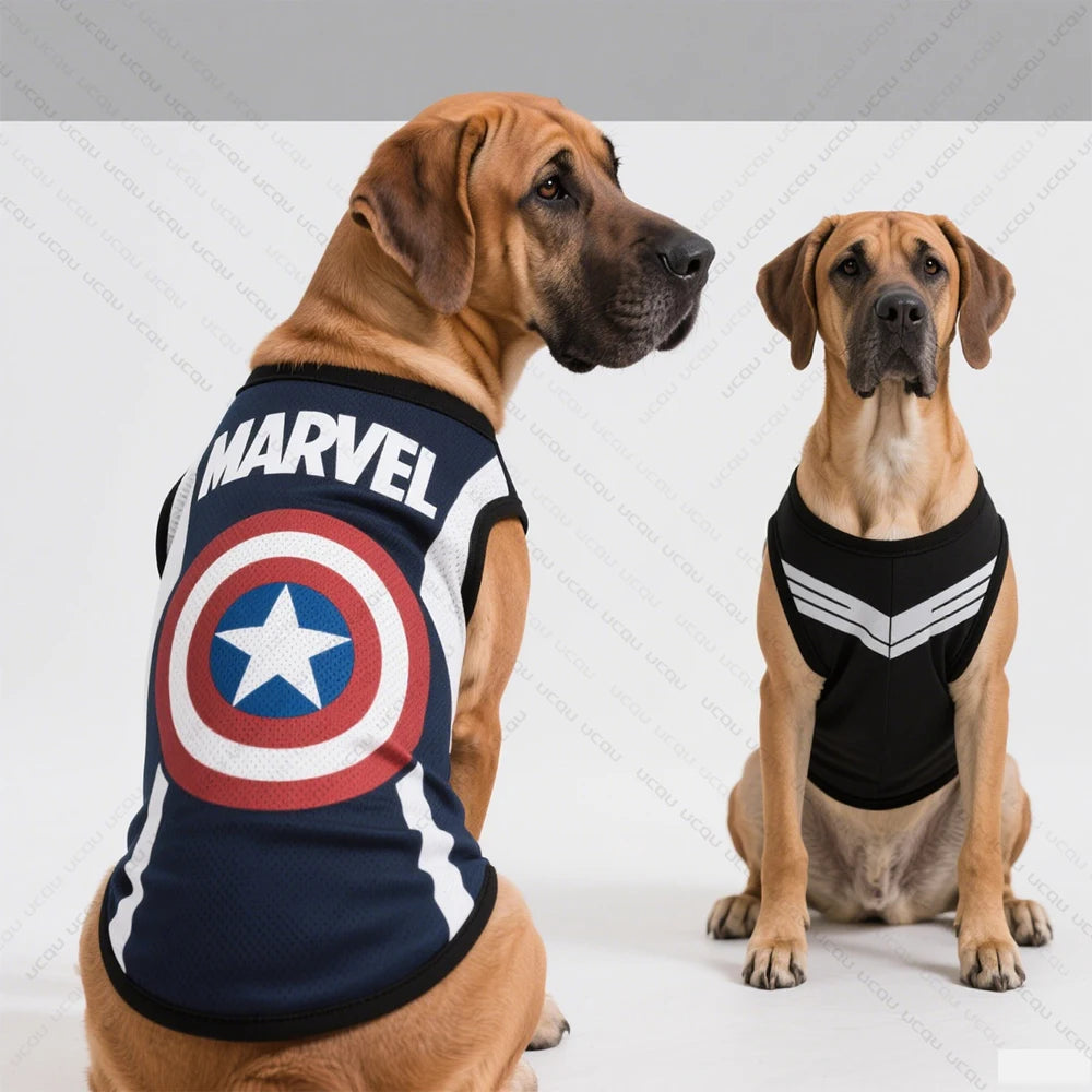 Dog Captain America Pattern Summer Sleeveless Cool And Breathable