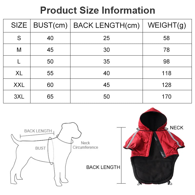 Autumn Winter Dog Waterproof Warm Coat